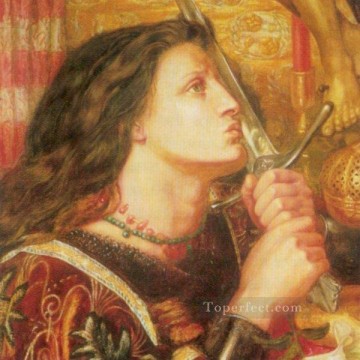  Gabriel Pintura al %c3%b3leo - Juana de Arco Hermandad Prerrafaelita Dante Gabriel Rossetti